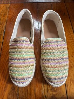 Universal Thread Multicolor Woven Slip-On Espadrilles with Cream Trim